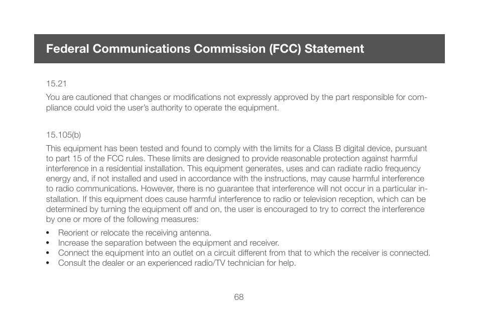 Federal communications commission (fcc) statement | IOGear GBU421WM User Manual | Page 68 / 74
