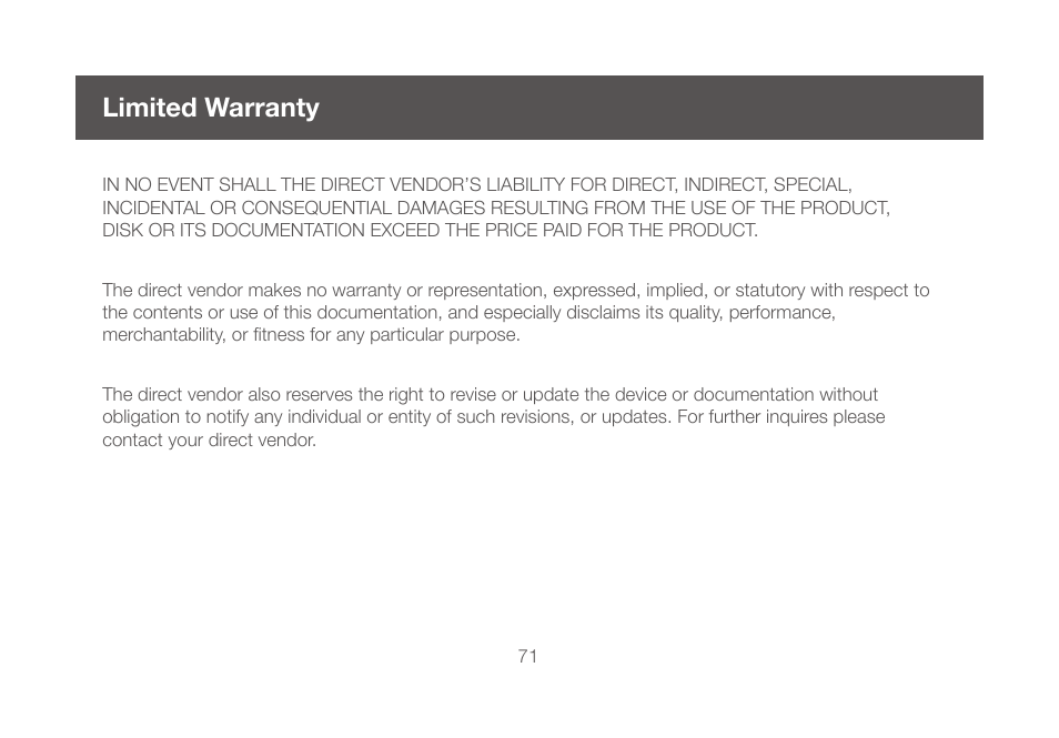 Limited warranty | IOGear GBU421WM User Manual | Page 71 / 74
