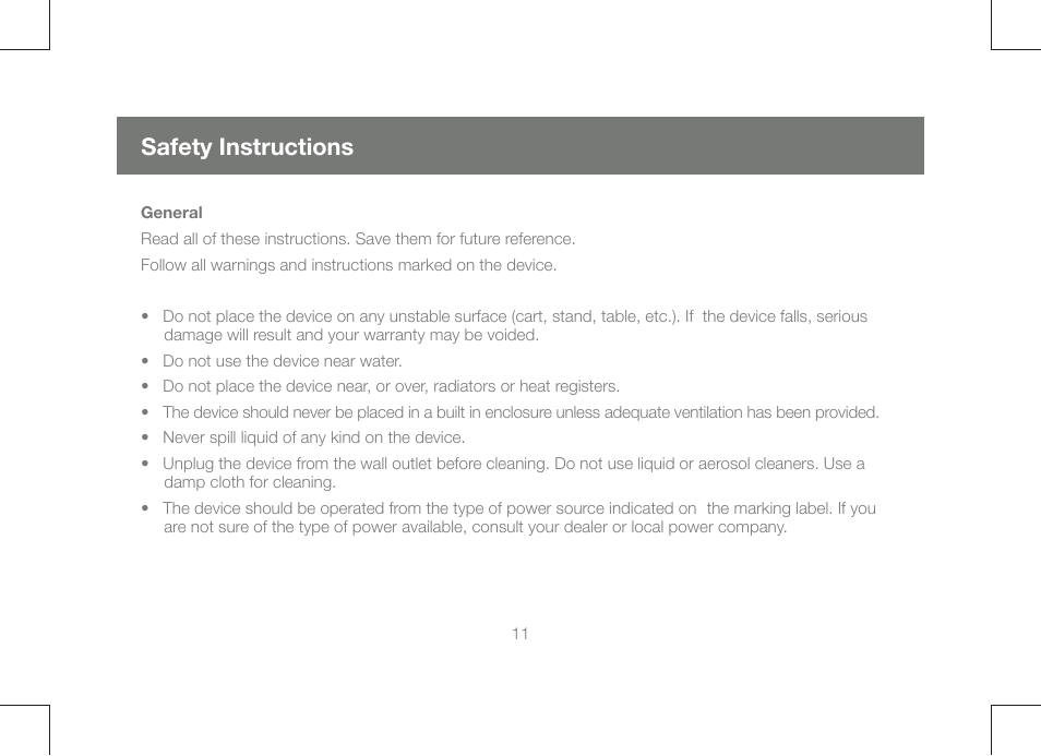 Safety instructions | IOGear GCE250 User Manual | Page 11 / 44