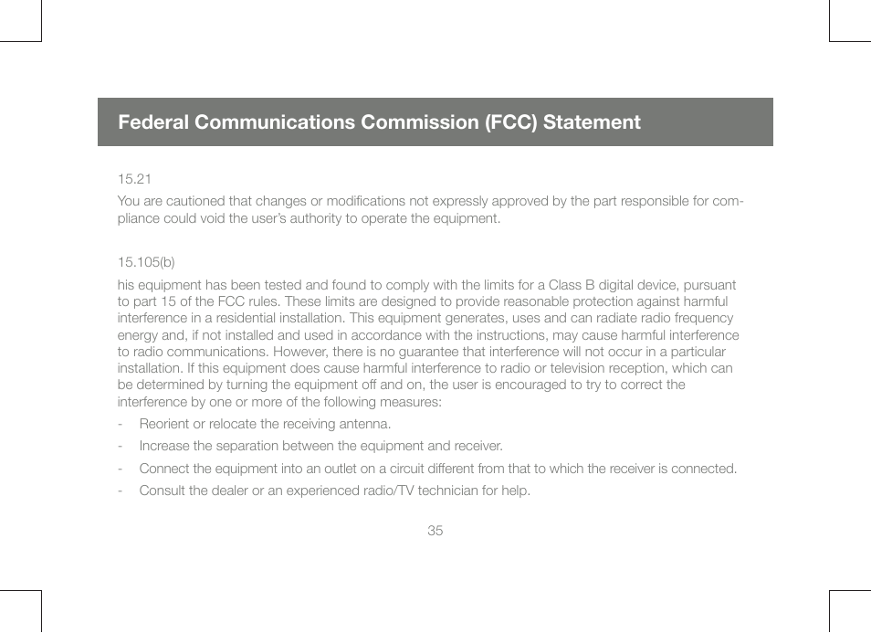 Federal communications commission (fcc) statement | IOGear GCE250 User Manual | Page 35 / 44