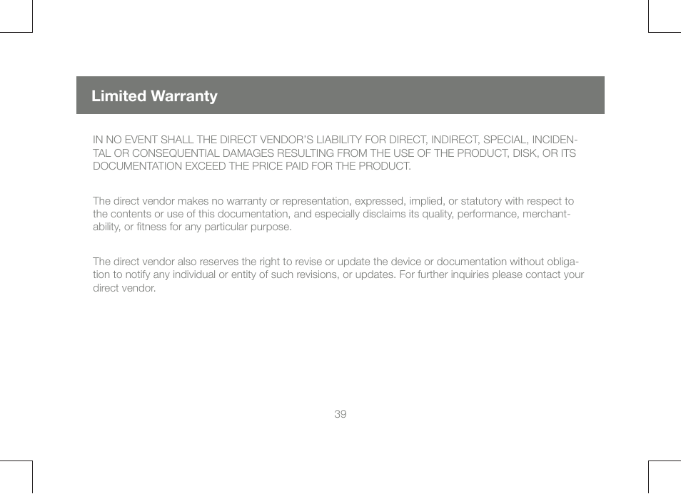 Limited warranty | IOGear GCE250 User Manual | Page 39 / 44