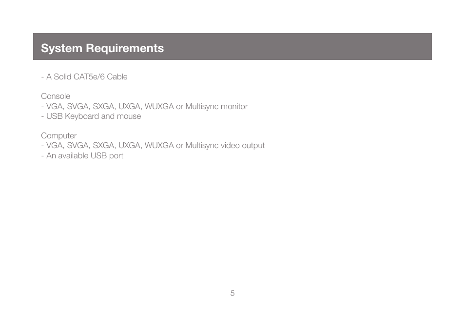 System requirements | IOGear GCE500U User Manual | Page 5 / 28
