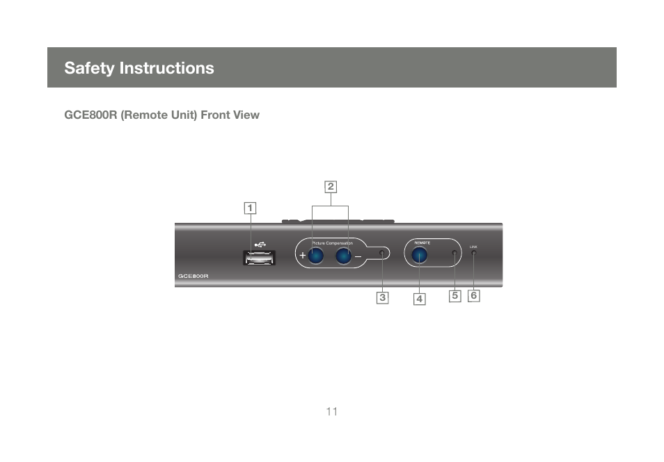 Safety instructions | IOGear GCE800W6 User Manual | Page 11 / 66
