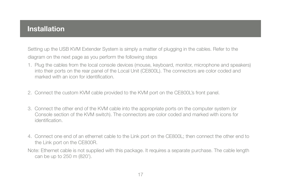 Installation | IOGear GCE800W6 User Manual | Page 17 / 66