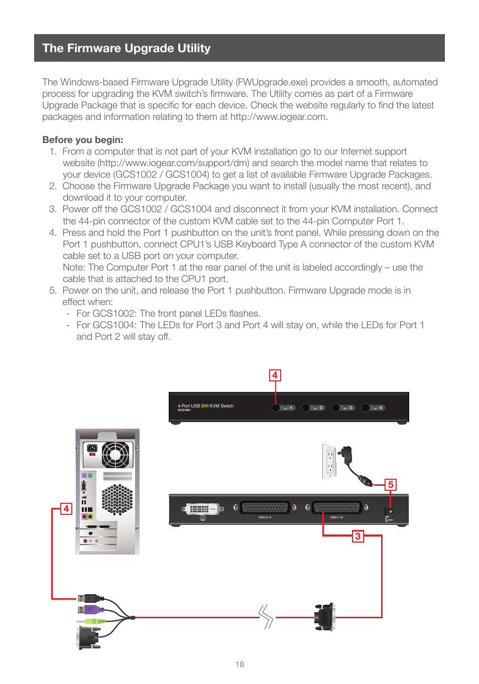 The firmware upgrade utility, Limited warranty the firmware upgrade utility | IOGear GCS1004 User Manual | Page 18 / 24