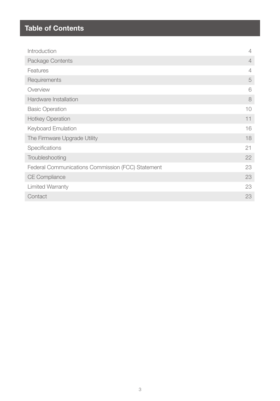 IOGear GCS1004 User Manual | Page 3 / 24