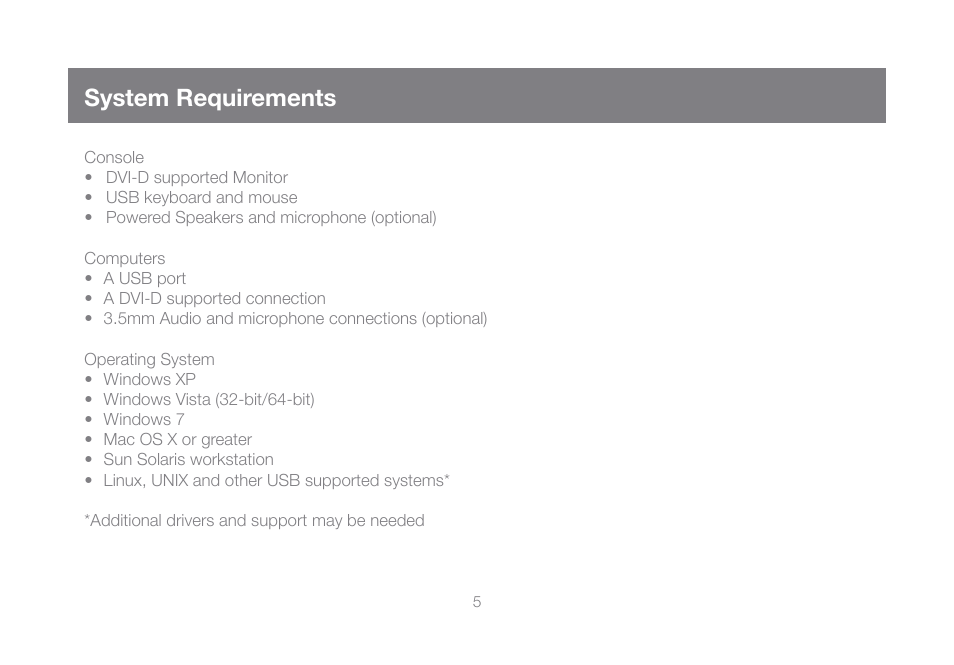 System requirements | IOGear GCS1104-KM1 Manual User Manual | Page 5 / 38