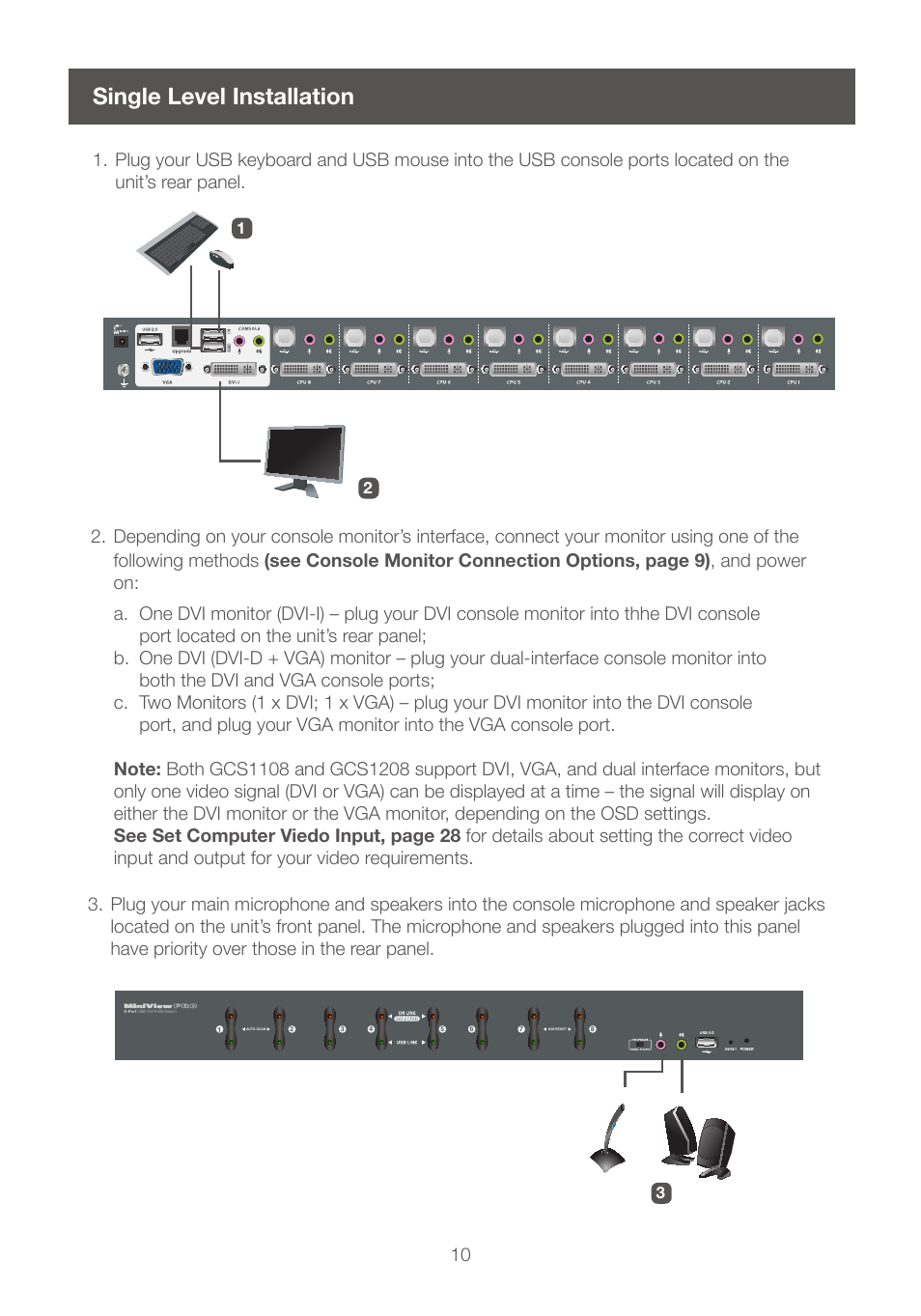 Single level installation | IOGear GCS1208 User Manual | Page 10 / 48