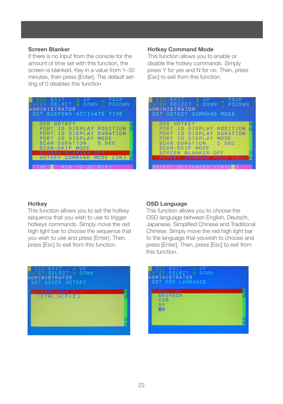 IOGear GCS1208 User Manual | Page 22 / 48