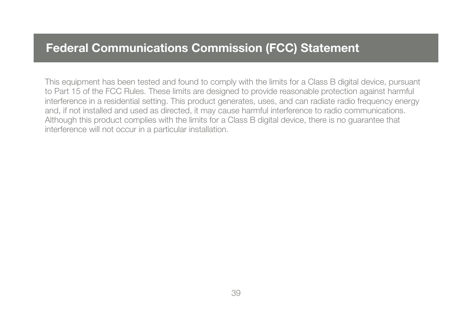 Federal communications commission (fcc) statement | IOGear GCS1204G User Manual | Page 39 / 44