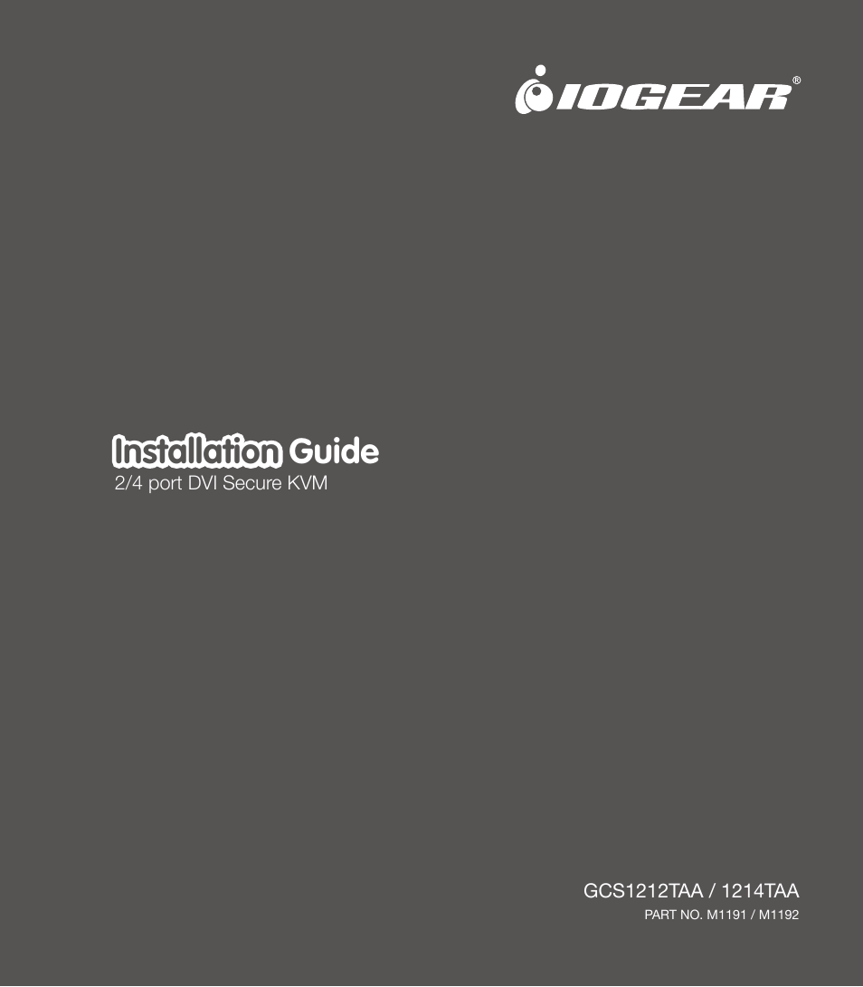 IOGear GCS1214TAA User Manual | 16 pages