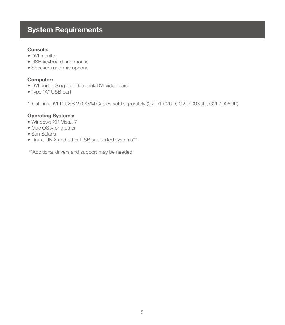 System requirements | IOGear GCS1214TAA User Manual | Page 5 / 16