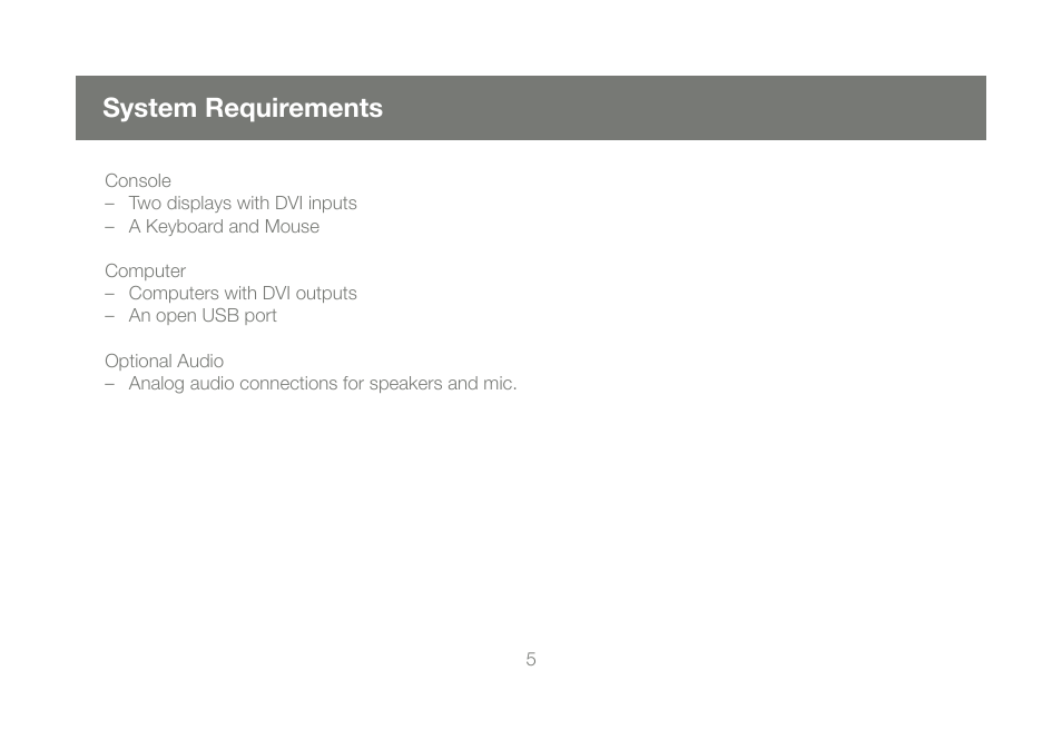 System requirements | IOGear GCS1644 v1 User Manual | Page 5 / 40
