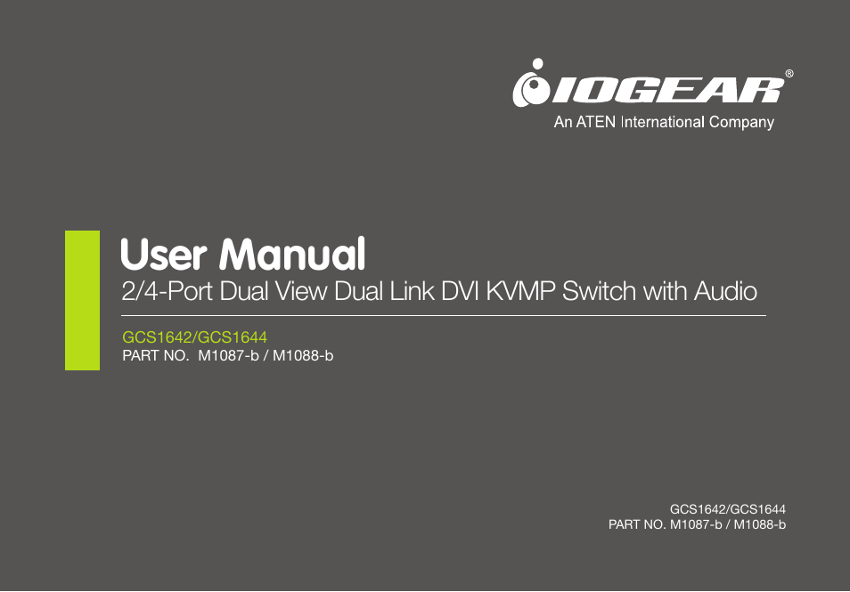 IOGear GCS1644 v2 User Manual | 38 pages