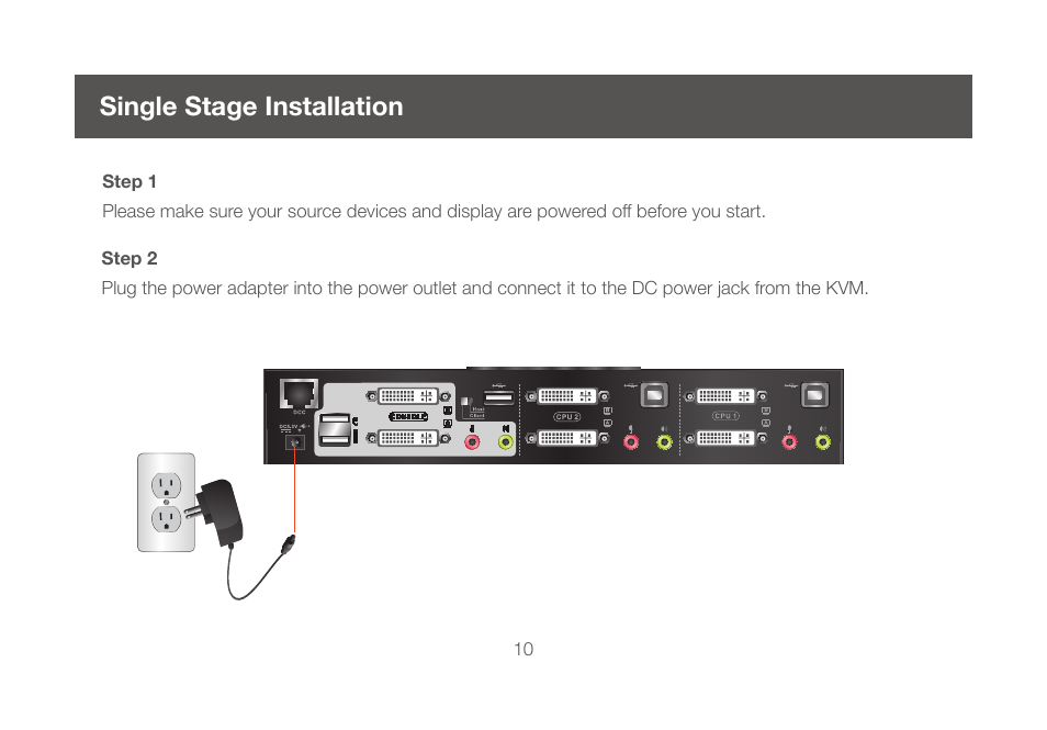 Single stage installation | IOGear GCS1644 v2 User Manual | Page 10 / 38