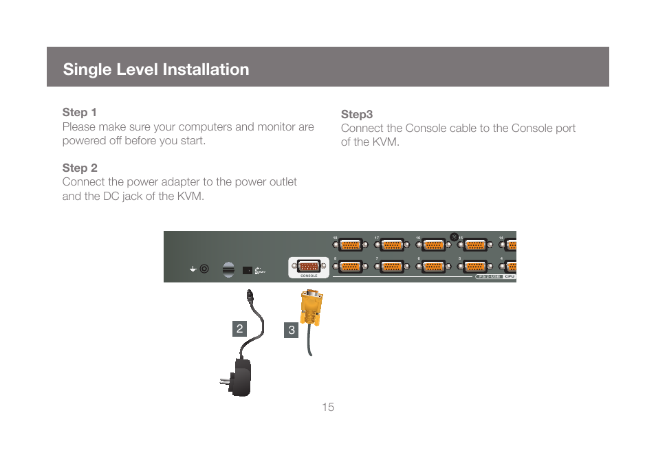Single level installation | IOGear GCS1808KITU User Manual | Page 15 / 68