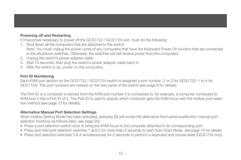 IOGear GCS1724 User Manual | Page 12 / 36
