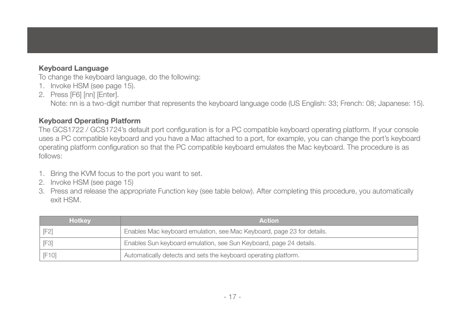 Port switching | IOGear GCS1724 User Manual | Page 17 / 36
