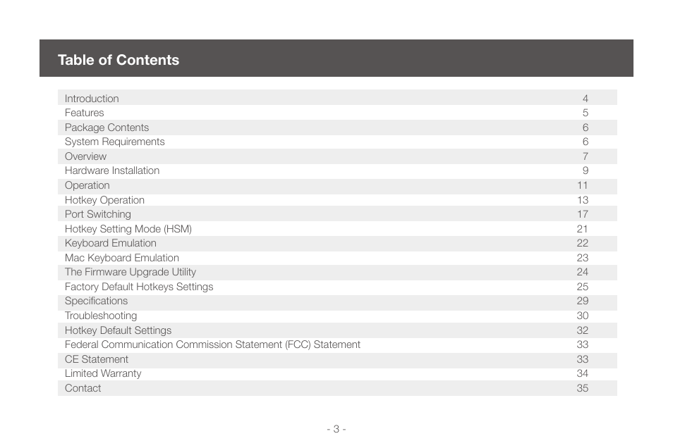 IOGear GCS1724 User Manual | Page 3 / 36