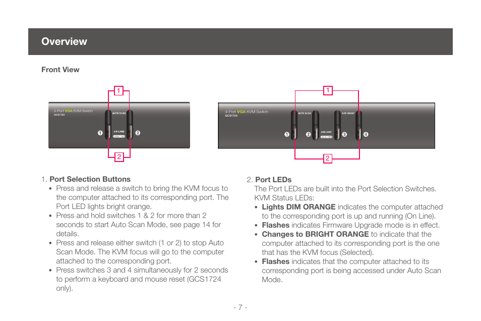 Overview, Overview 7 | IOGear GCS1724 User Manual | Page 7 / 36