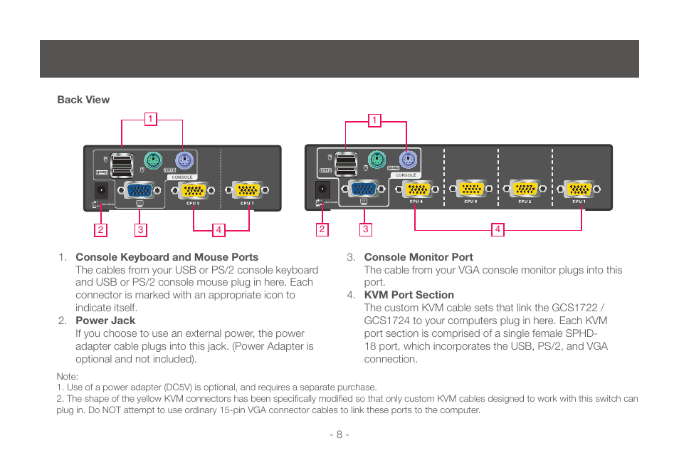 IOGear GCS1724 User Manual | Page 8 / 36