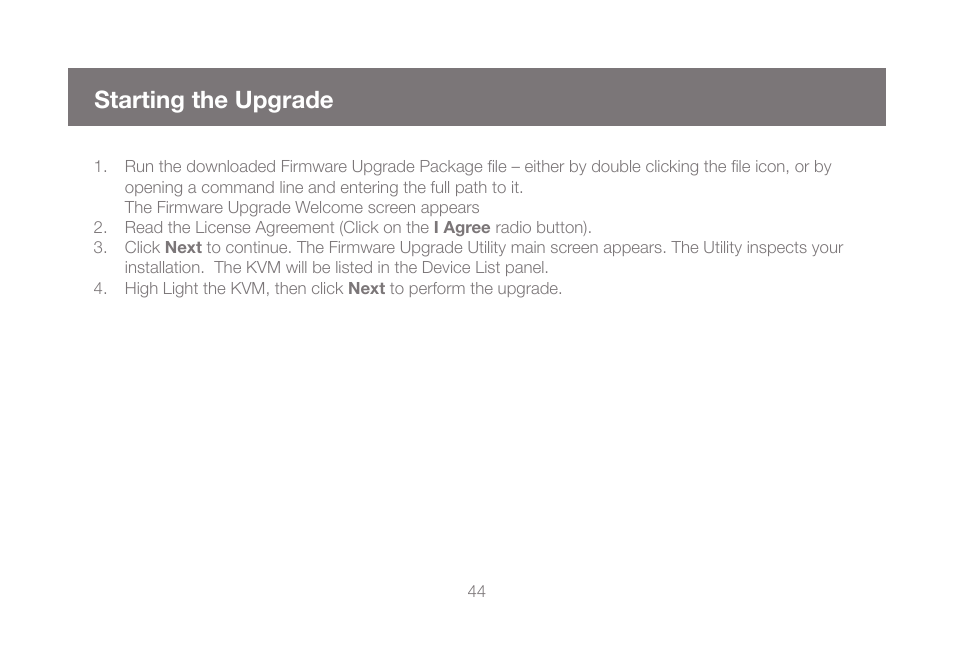 Starting the upgrade | IOGear GCS1804 User Manual | Page 44 / 56