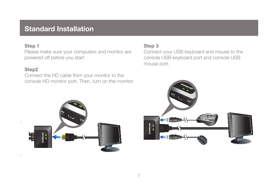 Standard installation | IOGear GCS62HU User Manual | Page 7 / 32