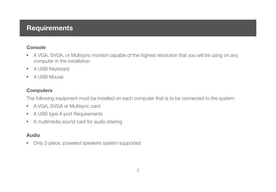 Requirements, Requirements 7 | IOGear GCS632UW6 Manual User Manual | Page 7 / 36