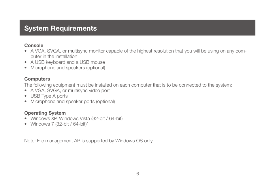 System requirements | IOGear GCS642U User Manual | Page 6 / 34