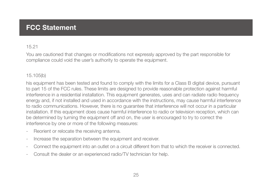 Fcc statements, Fcc statement | IOGear GCS661UW6 User Manual | Page 25 / 32
