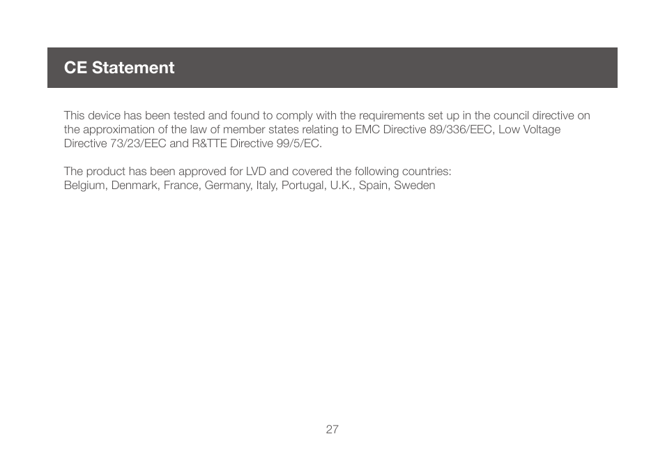 Ce statement | IOGear GCS661UW6 User Manual | Page 27 / 32