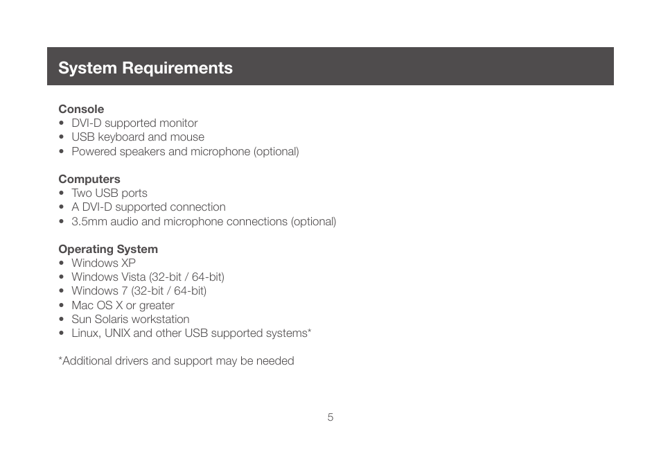 System requirements | IOGear GCS982U User Manual | Page 5 / 30