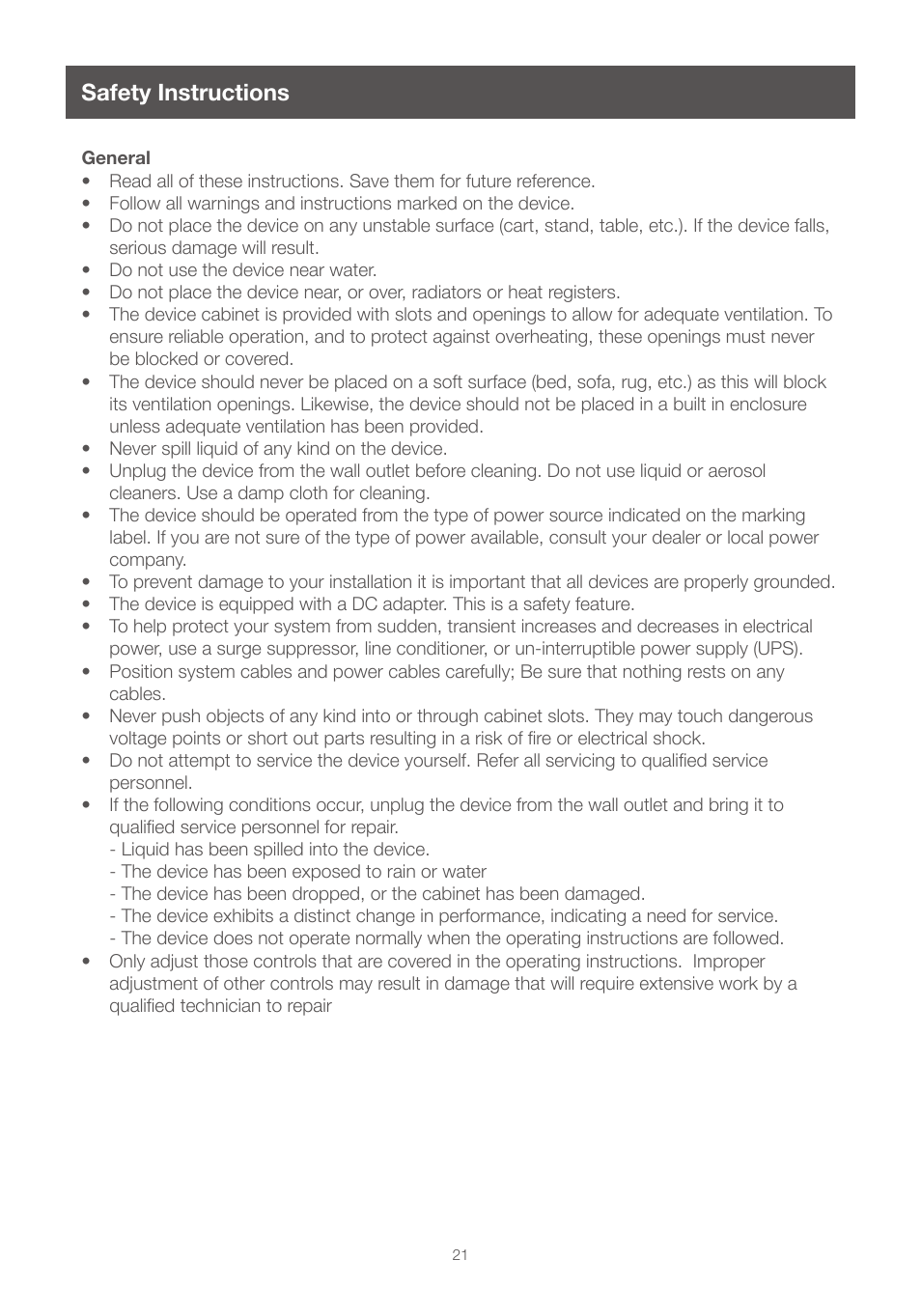 Safety instructions | IOGear GHSW8242 Manual User Manual | Page 21 / 28