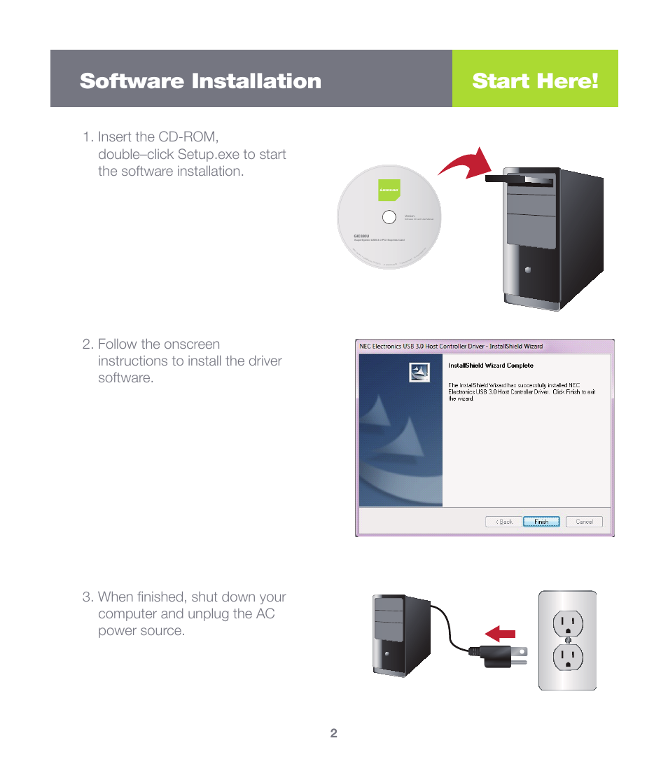 Software installation start here | IOGear GIC320U User Manual | Page 3 / 8