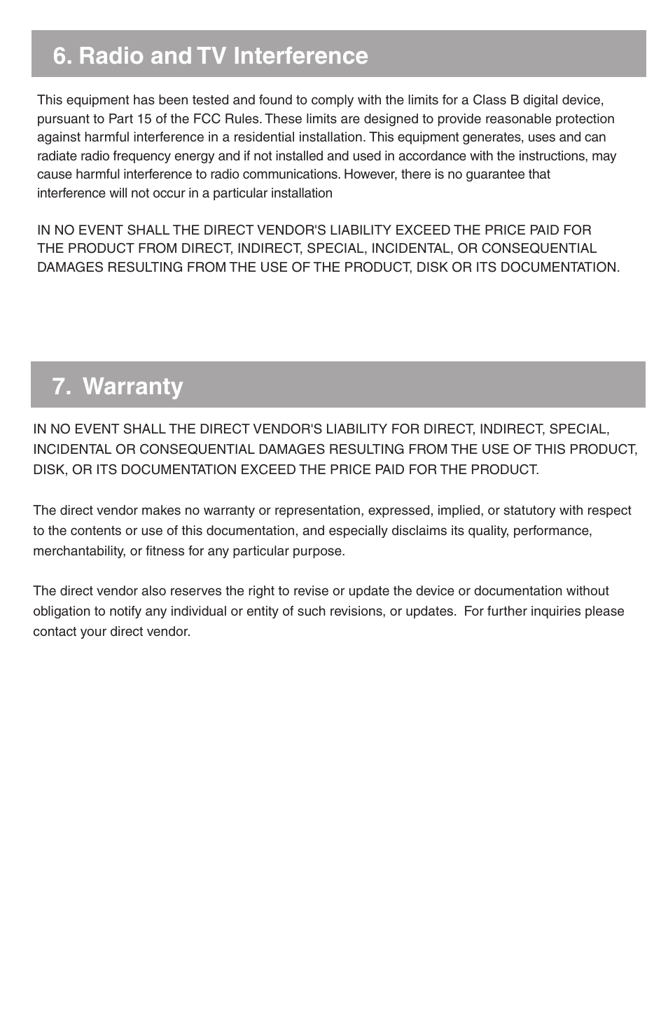 Radio and tv interference, Warranty | IOGear GIC430F User Manual | Page 8 / 8