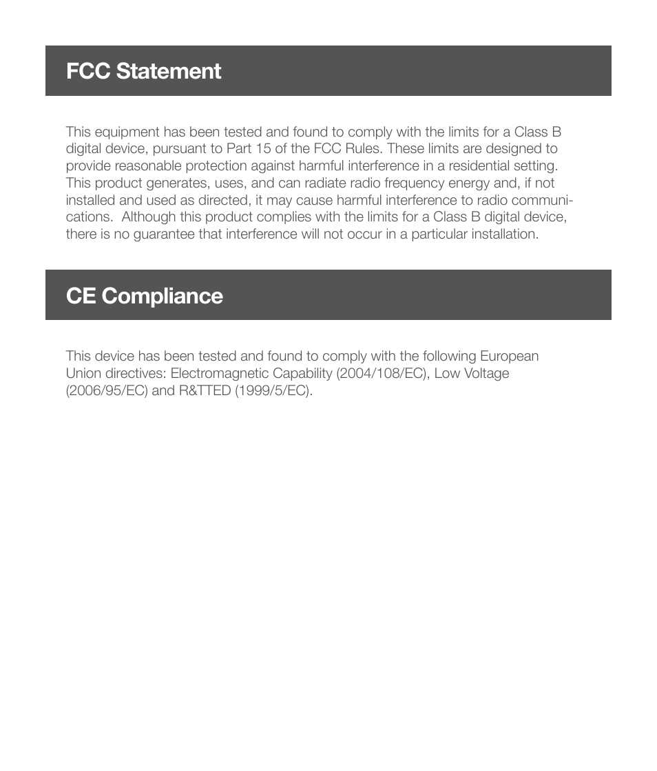 Fcc statement, Ce compliance | IOGear GKMB01 Quick Start User Manual | Page 7 / 8