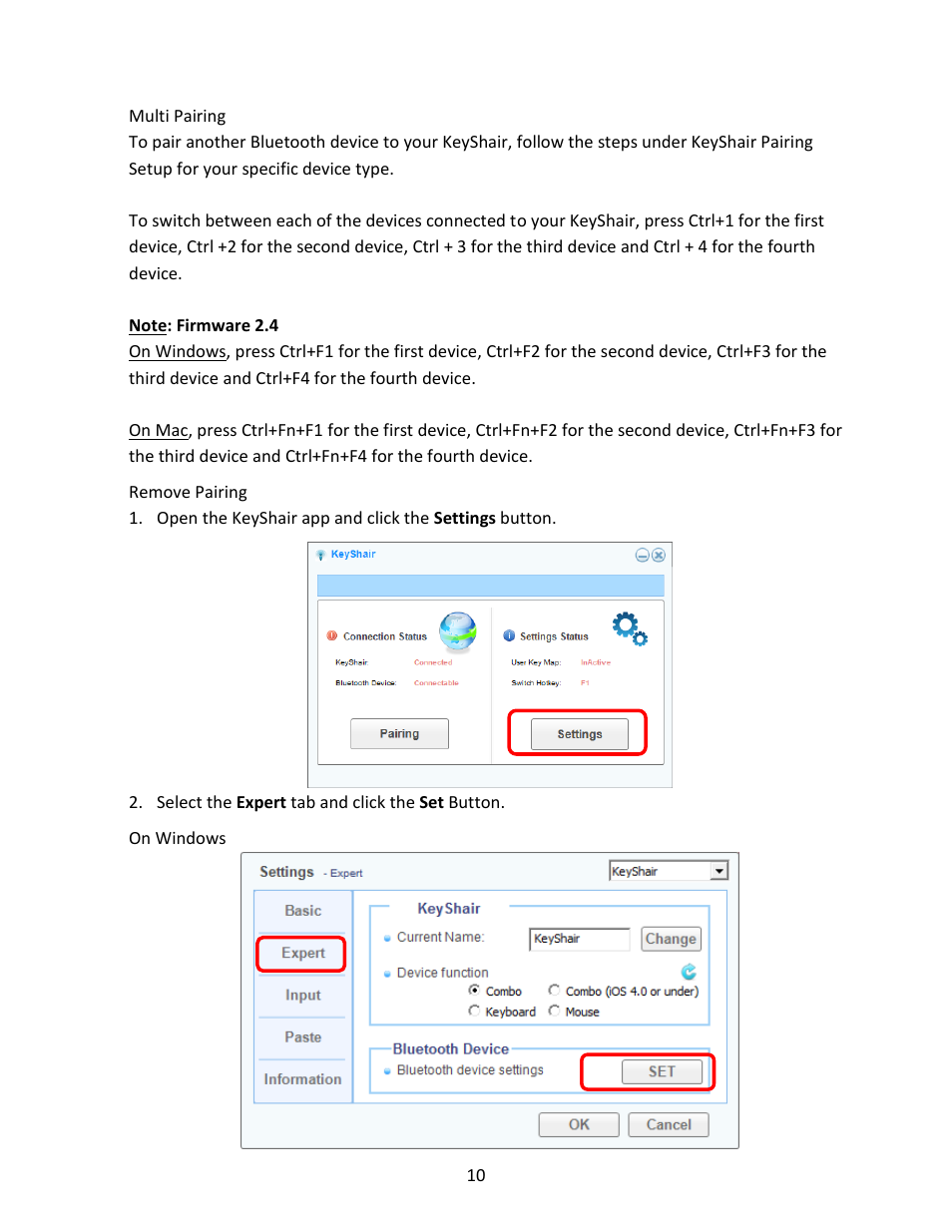 Multi pairing, Remove pairing | IOGear GKMB02 Manual User Manual | Page 10 / 19