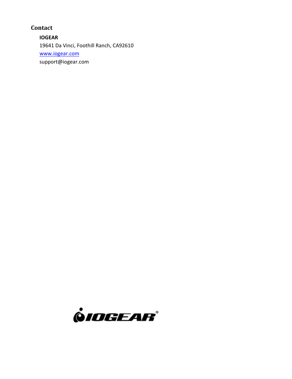 Contact | IOGear GKMB02 Manual User Manual | Page 19 / 19