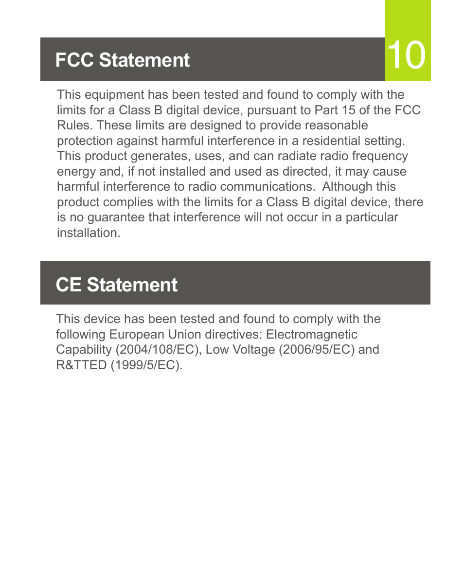 Fcc statement, Ce statement | IOGear GKMB02 Quick Start User Manual | Page 11 / 12