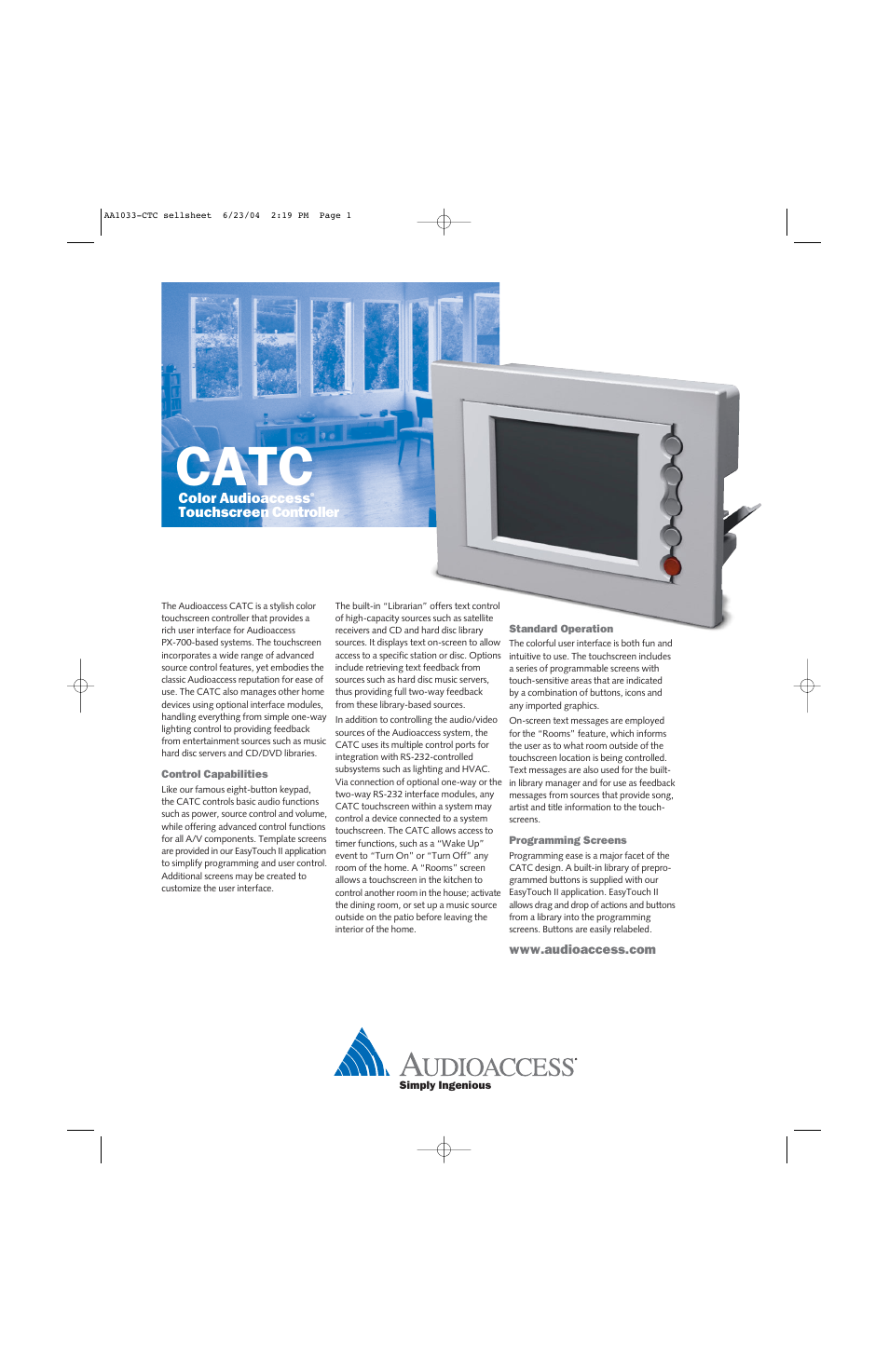 Audioaccess PX-700 User Manual | 2 pages