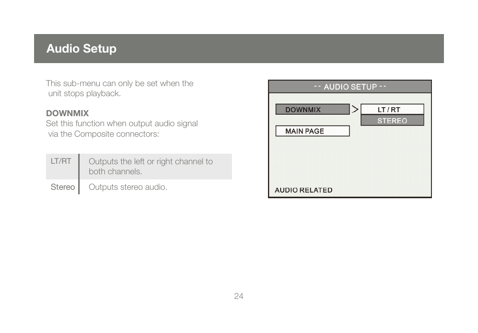 Audio setup | IOGear GMD2025U120A Manual User Manual | Page 24 / 44