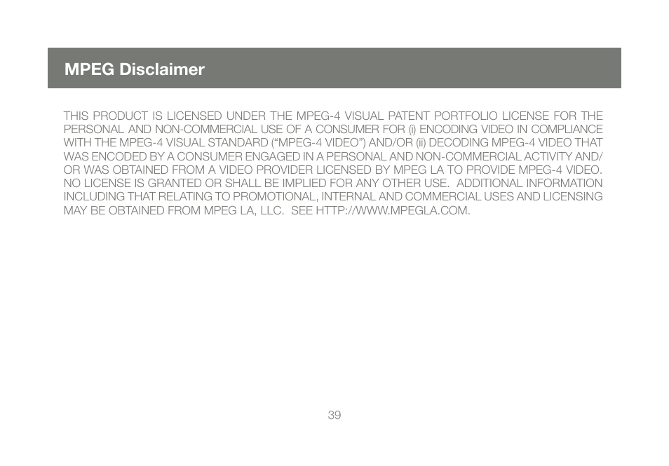 Mpeg disclaimer | IOGear GMD2025U120A Manual User Manual | Page 39 / 44