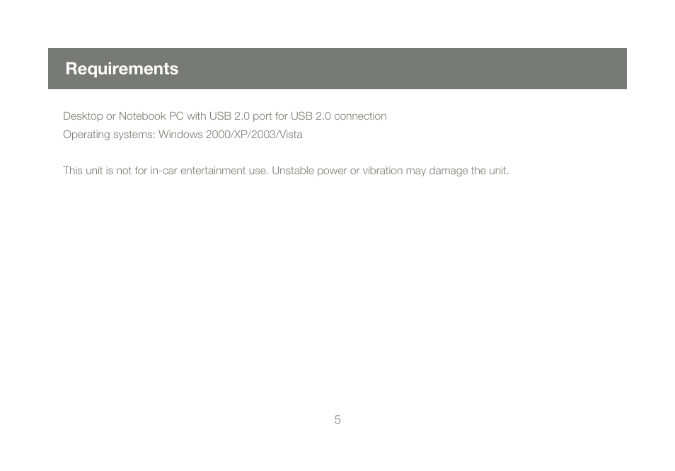Requirements | IOGear GMD2025U120A Manual User Manual | Page 5 / 44
