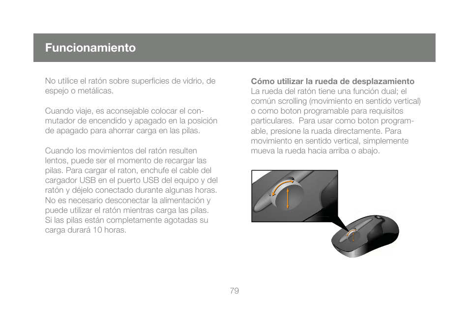 Funcionamiento | IOGear GME228BW6 User Manual | Page 79 / 84