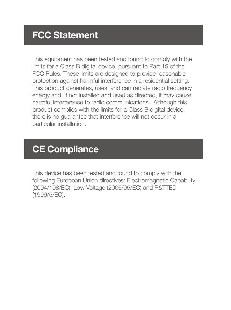 Fcc statement, Ce compliance | IOGear GME430R User Manual | Page 6 / 8