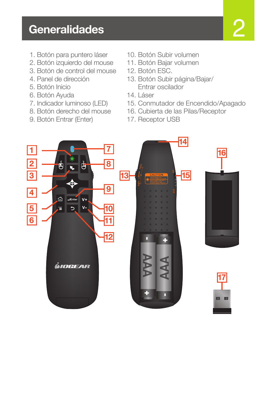 Generalidades | IOGear GME435G User Manual | Page 13 / 16