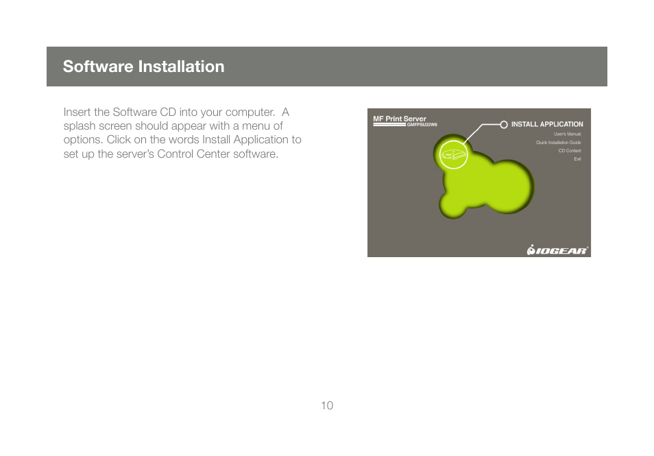 Software installation | IOGear GMFPSU22W6 User Manual | Page 10 / 32