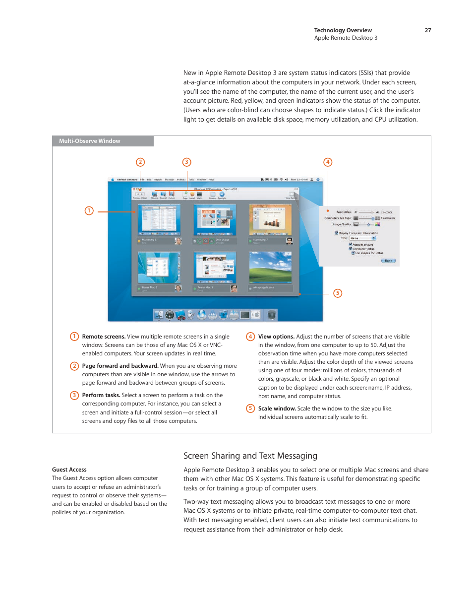 Screen sharing and text messaging | Apple Remote Desktop 3 User Manual | Page 27 / 35