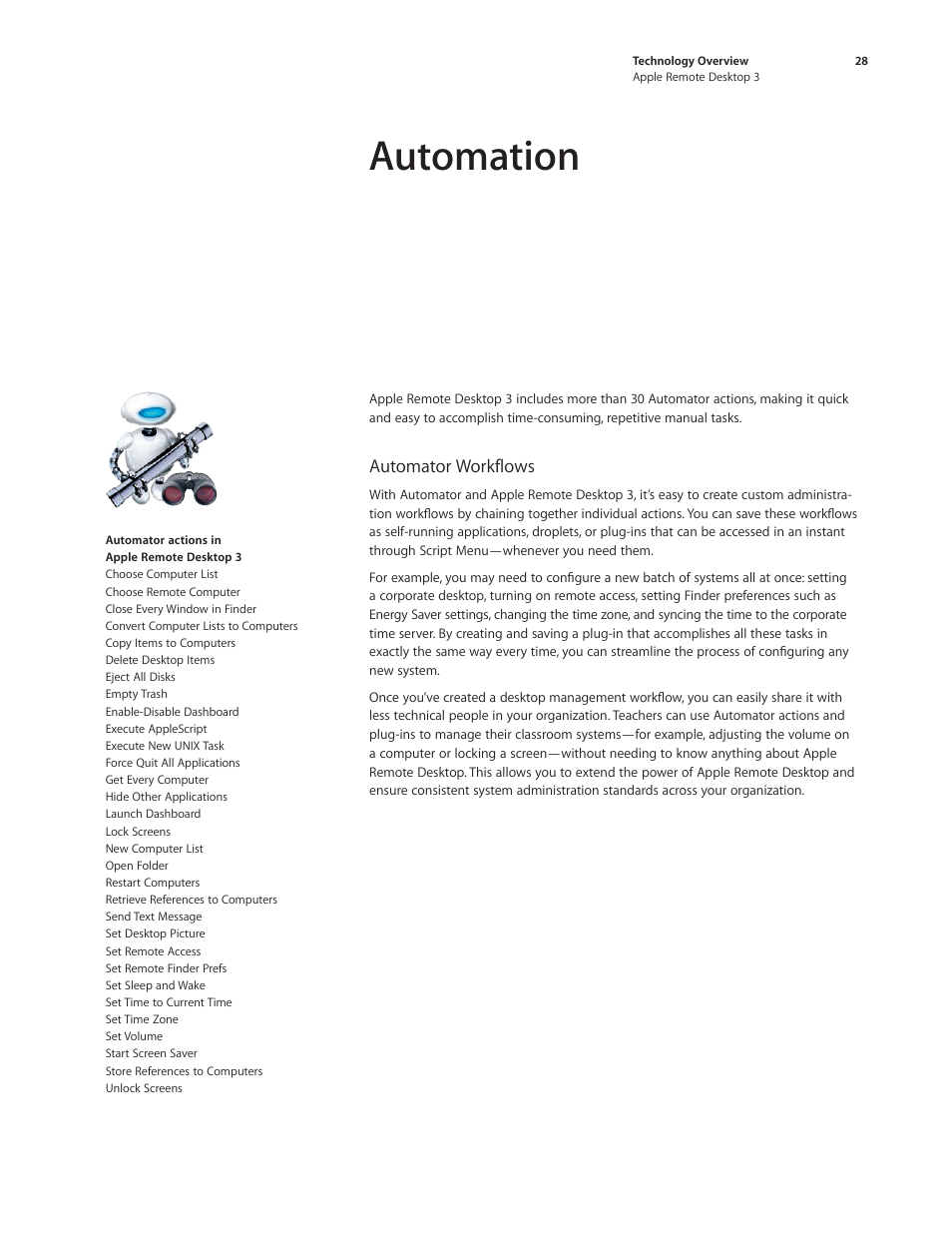 Automation | Apple Remote Desktop 3 User Manual | Page 28 / 35