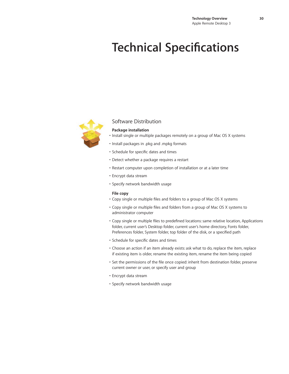 Technical specifications | Apple Remote Desktop 3 User Manual | Page 30 / 35